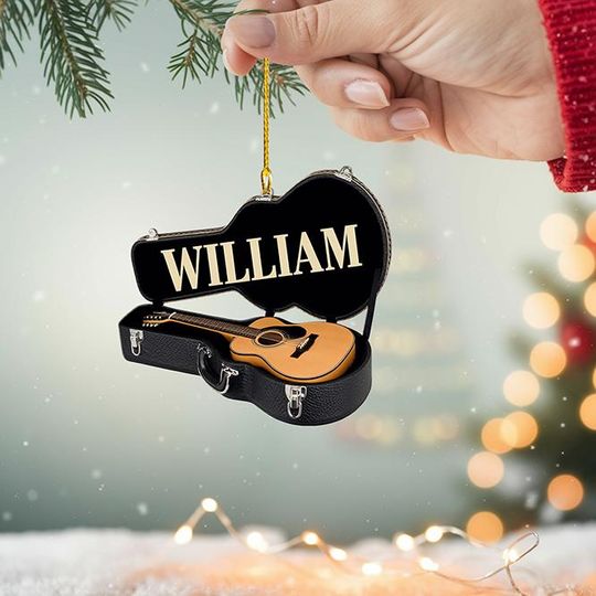 Discover Guitar Case Ornament, Personalized 2D Flat Music Design Acoustic Instrument Decoration, Gift for Musicians and Music Lovers