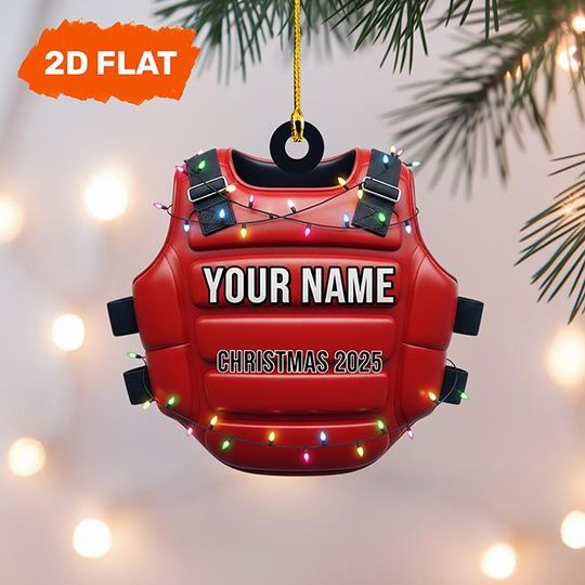 Discover Custom Baseball Catcher Chest Protector Ornament, Personalized Sports Acrylic Decoration, Gift for Players & Coaches