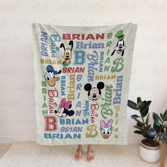 Discover Custom Name Mickey And Friends Blanket, Mickey Minnie Donald Daisy Blanket, Goofy Pluto Disney Blanket, Disney Characters Kid Throw,THA313-3