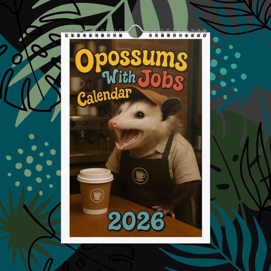 Discover Opossums With Jobs 2026 Funny Calendar  Cute Opossum Dressed as Different Professions  Possum Wall Calendar, Funny Possum Gift