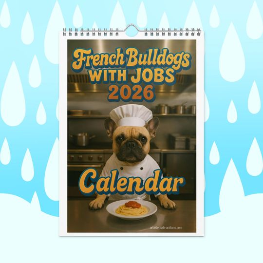 Discover Funny French Bulldog Dogs with Jobs Calendar 2026  French Bulldogs Dressed as Professionals Dog Lover Gift, Office Gift, Frenchie Calendar