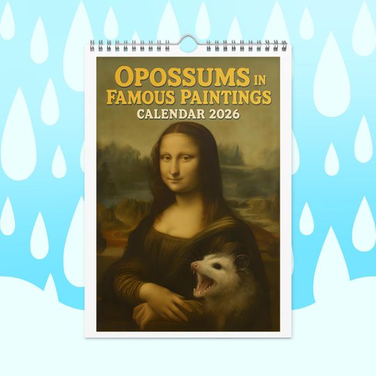 Discover Funny Opossum Calendar 2026  Opossums in Famous Paintings by da Vinci, Monet, Van Gogh  Animal Art Parody Wall Calendar for Opossum Lovers