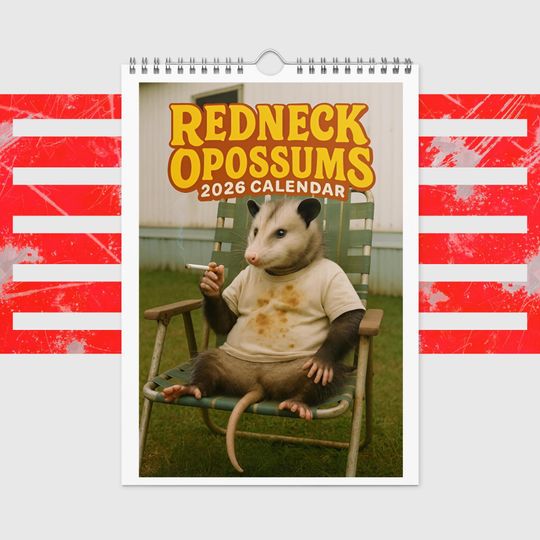 Discover Redneck Opossums 2026 Calendar  Funny Hillbilly Possum Wall Calendar, Country Humor Gift, Redneck Life Decor, Southern Country Calendar
