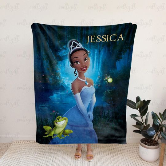 Discover Custom Princess And The Frog Blanket, Personalized Tiana Princess Throw, Wdw Disneyland Baby Girl Blanket, Disney Movie Gift Idea, VTB496-5