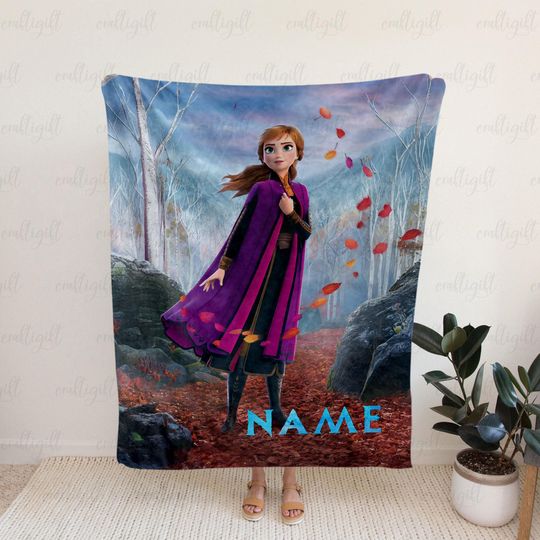 Discover Frozen Anna Princess Blanket Personalized, Frozen Anna Winter Blanket, Disney Anna Adventure Blanket, Winter Wonderland Kids Gifts, VTB510