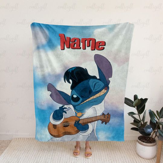 Discover Personalized Stitch Blanket With Name, Lilo And Stitch Blanket, Wdw Disneyland Stitch Blanket, Disney Stitch Birthday Gifts For Kids, NVA781