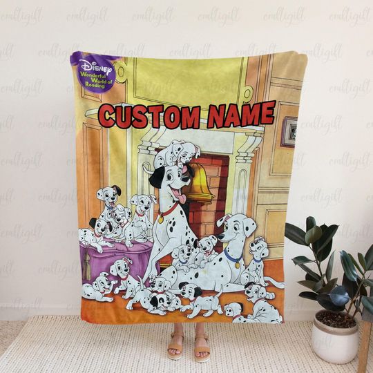 Discover The Hundred And One Dalmatians Blanket, Custom Disney Throw With Dalmatian, Funny Dog Characters Blanket, Disney Decor For Bedroom, DTA086-4