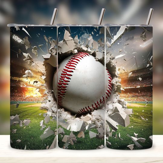 Discover 3D Baseball Tumbler Wrap, 20oz Skinny Sublimation Sports and Baseball Mom Tumbler Design  Artistic Graffiti Baseball Tumbler Wrap Design.