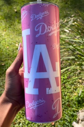Dodger tumbler, 20oz tumbler, Pink LA, Los Angeles Dodgers