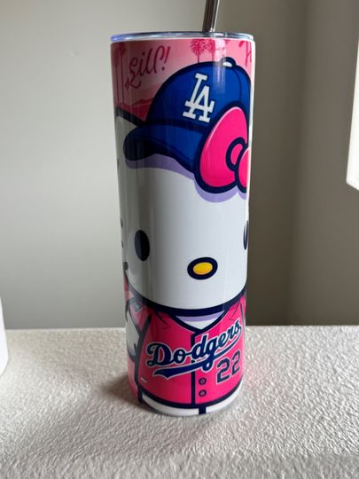 Kitten Dodgers 20oz Tumbler: Iconic Character Design