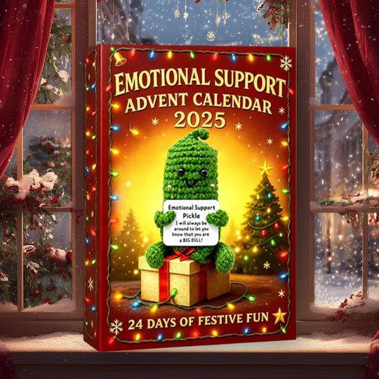 Discover Crochet Inspired Emotional Support 2025 Advent Calendar , 24-Day Countdown Ornament, Mental Health Plushies Charm Christmas Ornament Gifts