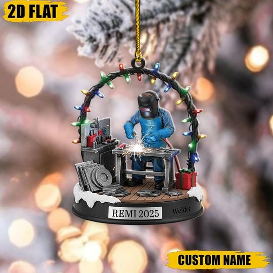 Discover Personalized Welder Christmas Ornament, Custom Name Mechanic Decor, Welding Gift, Trade Worker Tree Ornament, Custom Keepsake