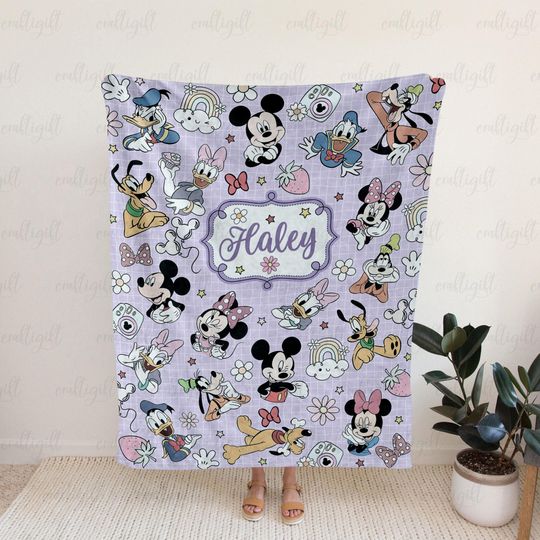 Discover Personalized Mickey And Friends Disney Blanket, Wdw Disneyland Birthday Blanket, Magic Castle Baby Blanket, Birthday Gifts For Kid, THA316-4