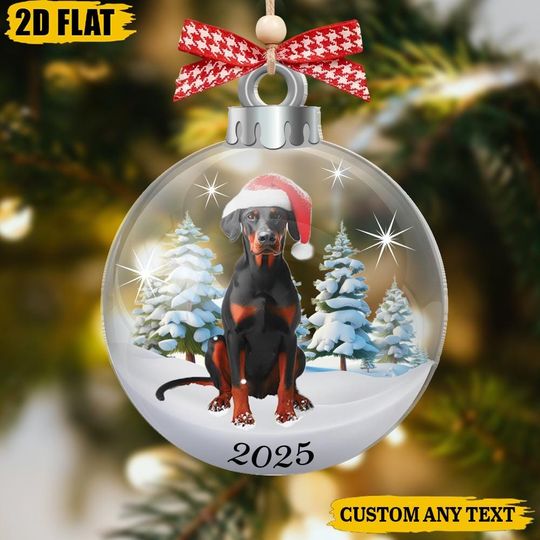 Discover Personalized Doberman Ornament, Custom Pet Name Bauble, Doberman Christmas Gift, Dog Mom Dad Gift, Pet Loss Keepsake 2025