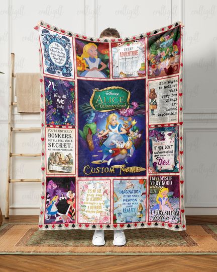 Discover Custom Disney Alice In Wonderland Blanket, Disney Alice Cheshire Cat Blanket, Queen Of Hearts Mad Hatter Throw, Disney Baby Blanket, MYE910