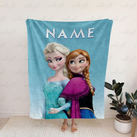 Discover Anna Elsa Family Blanket Personalized, Disney Princess Anna Blanket, Winter Wonderland Frozen Throw, Magic Kingdom Christmas Gifts, VTB510-3