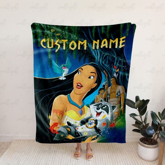 Discover Pocahontas And Meeko Custom Throw, Disney Pocahontas Character Blanket, Wdw Magic Kingdom Holiday Blanket, Gift For Pocahontas Fan, VTB511-3
