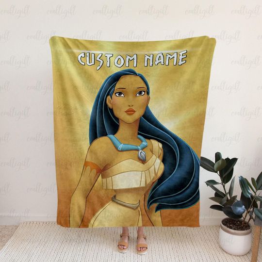 Discover Customized Disney Pocahontas Name Blanket, Pocahontas Movie Fan Blanket, Unique Disney Character Throw, Fairytale Blanket For Girls,VTB511-5