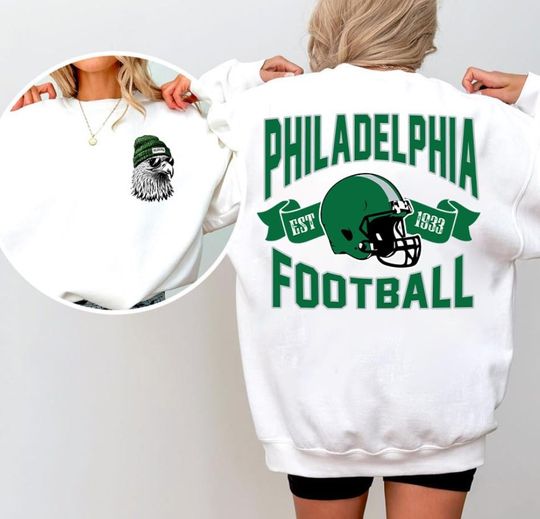 Discover Philadelphia Football Mascot Double Sided Sweatshirt, Football Game Day Sweatshirt for Her
