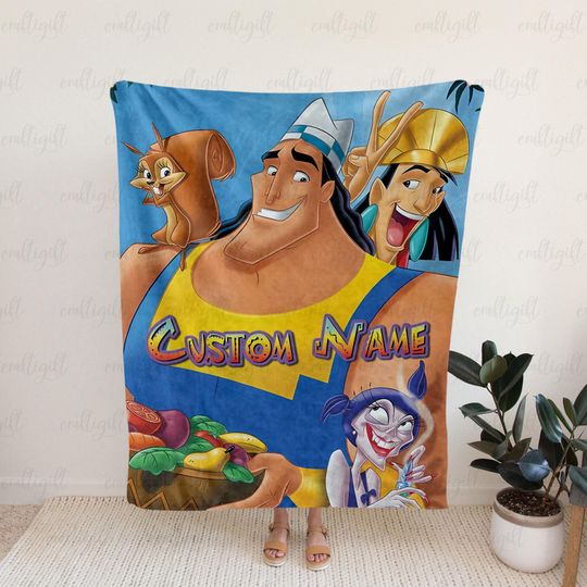 Discover Personalized Name Emperors New Groove Blanket, Kuzco And Yzma Cozy Blanket, Funny Disney Cartoon Throw, Disney Movie Lover Gifts, DTA090-4