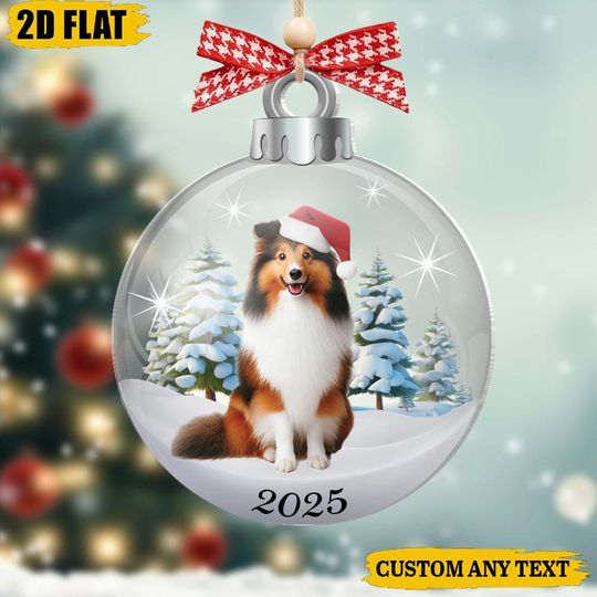 Discover Personalized Sheltie Ornament, Shetland Sheepdog Christmas Gift, Dog Memorial Gift, Pet Loss Decor, Custom Pet Name Bauble
