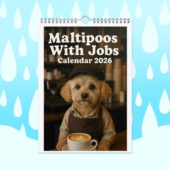 Discover Funny Maltipoo Dogs with Jobs Calendar 2026  Maltipoos Dressed as Professionals  Dog Lover Gift, Wall Calendar for Maltipoo Fans