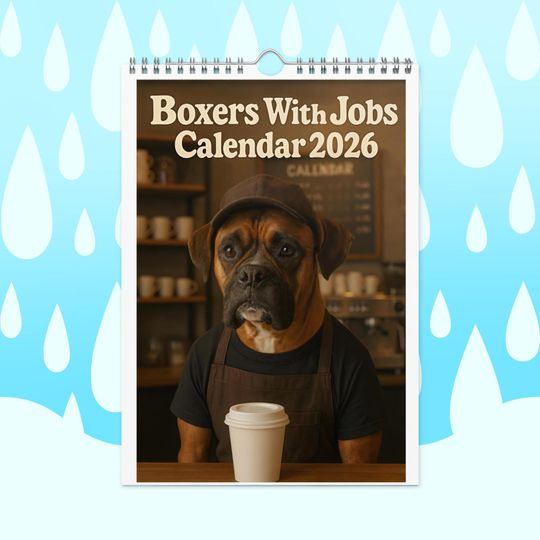 Discover Funny Boxer Dogs with Jobs Calendar 2026  Boxers Dressed as Professionals  Dog Lover Gift, Office Humor, Wall Calendar for Boxer Fans