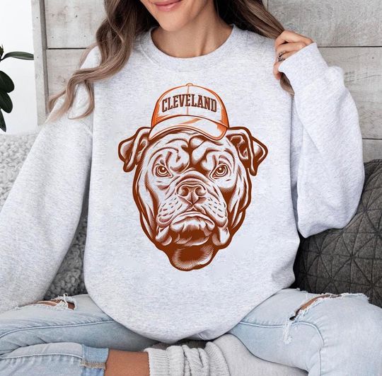Discover Cleveland Football Mascot Minimalist Vintage Sweatshirt, Retro Football Hoodie, Game Day Sweatshirt, Christmas Gift