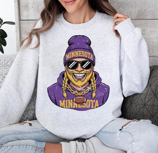 Discover Minnesota Mascot Distressed Vintage Unisex Sweatshirt, Football Game Day Hoodie, Christmas Gift, Fan Apparel
