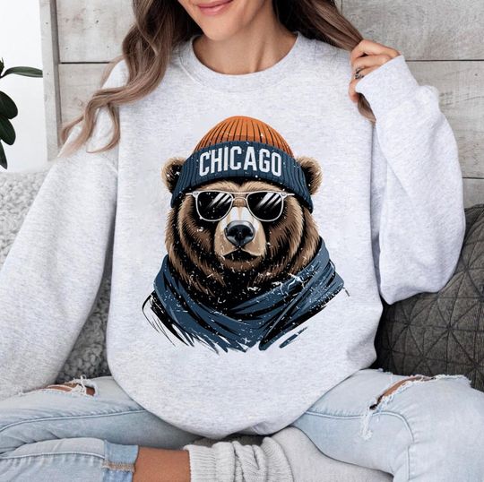 Discover Chicago Football Mascot Distressed Vintage Sweatshirt
