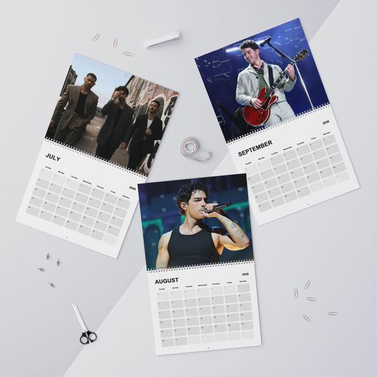 Discover Jonas 2026 Calendar Gifts for Her or Him, 20 years of music wall calendar, Pop music Calendars, Joecation Eyes Celebrity Calendar