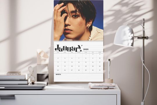 Discover Han Stray Kids Kpop 2026 Wall Calendar - 12 Month Calendar w/ Member Birthdays, Kpop Fan Gift, Kpop Merch, SKZ Calendar, STAY Gift