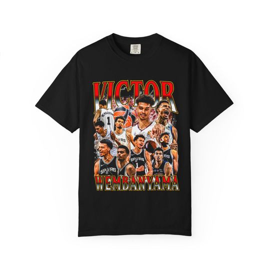 Discover Victor Wembanyama T-Shirt San Antonio Spurs NBA Fan Tee Vintage Style