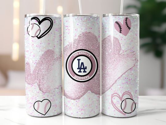Dodgers Tumbler Wrap Sublimation, 20oz Skinny Tumbler Sublimation Design, LA Dodgers Tumbler Wrap  , Los Angeles Dodgers, Baseball Glitter