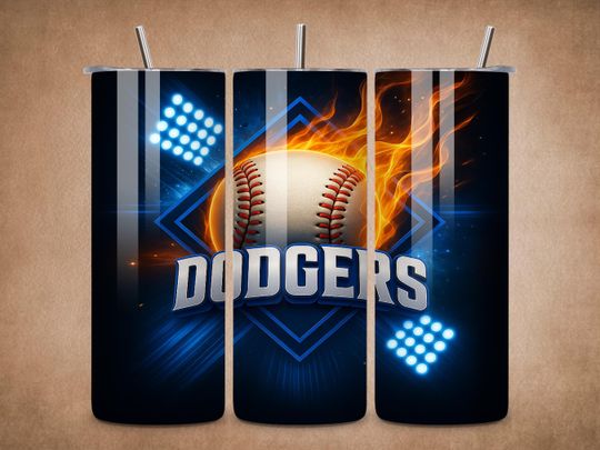 Discover DODGER Baseball team 20oz Skinny Tumbler Wrap  , Seamless Design, 20oz Sublimation Tumbler