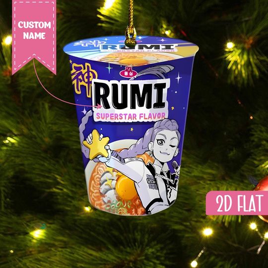 Discover Custom Kpop Demon Hunters Ornament, Huntrix Ramen Ramyeon, Huntrix Christmas Ornament, Demon Hunters Christmas Decoration, Rumi Mira Zoey
