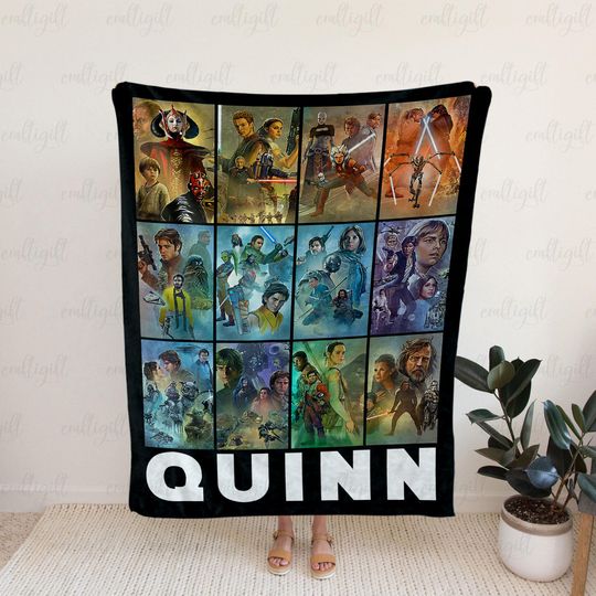 Discover Personalized Star Wars Poster Blanket, Galaxy's Edge Bedding, Darth Vader Blanket, The Mandalorian Bedding, Custom Name Star Wars Bedding