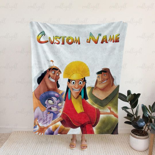 Discover Emperors New Groove Character Blanket Custom, Kuzco Yzma And Krock Blanket, Cartoon Movie Blanket For Kids, Disneyland Trip Decor, DTA090-1