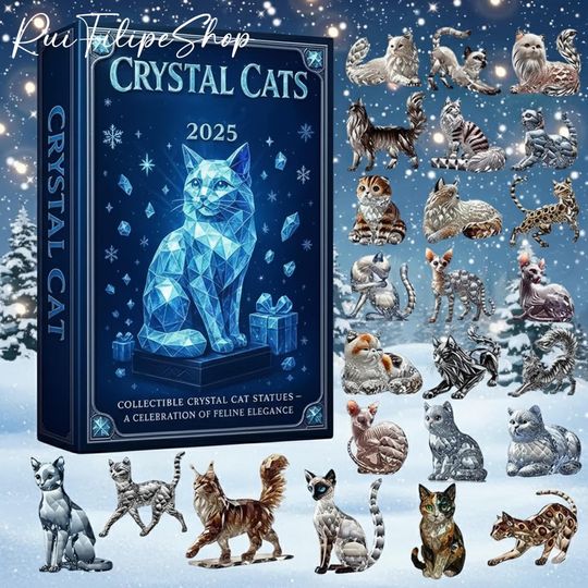 Discover Crystal Cat Advent Calendar, 24pcs Cat Building Blocks Advent Calendar, Cat Christmas Advent Calendar, Cat Lover Gift, Cat Mom Xmas Gifts