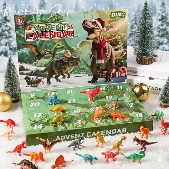 Discover Dinosaur Advent Calendar, 24pcs Dino Building Blocks Advent Calendar, Cute Dinosaur Christmas Advent Calendar, Animal Lover Christmas Gift