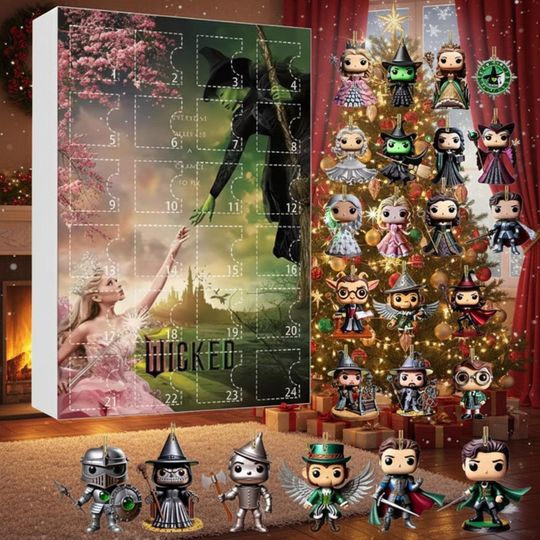 Discover For Good Wicked Advent Calendar, 24PCS Acrylic Advent Calendar 2025, Wicked 2025 Advent Calendar, Wicked Christmas Gift, Glinda And Elphaba