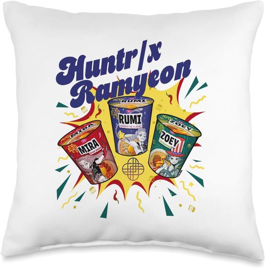 Discover HUNTR/X Ramyeon Throw Pillow, Gift For Fans, Christmas Gift For Kids