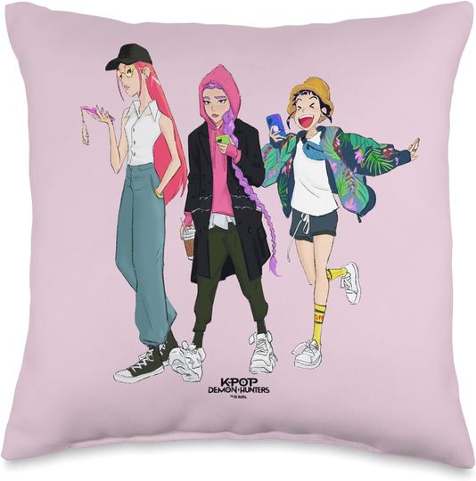Discover HUNTR/X Girls Officially Licensed Throw Pillow, Gift For Fans, Christmas Gift For Kids