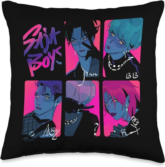 Discover Saja Boys Photocards Throw Pillow, Gift For Fans, Christmas Gift For Kids