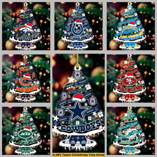 Discover American Football Christmas Tree Ornament, Football Christmas 2D Acrylic Ornament, Christmas Gift For Football Lover