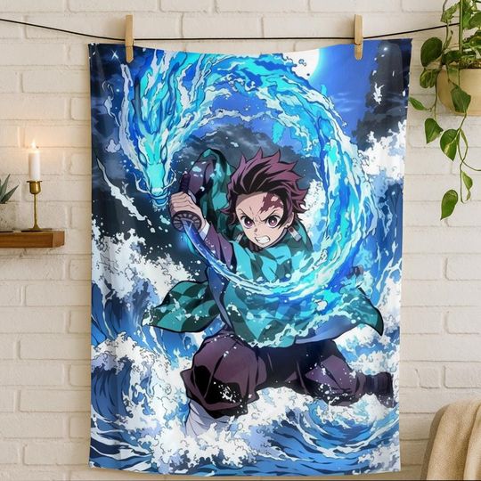 Discover Anime Demon Blanket - Comfortable Fleece Throw for Fans