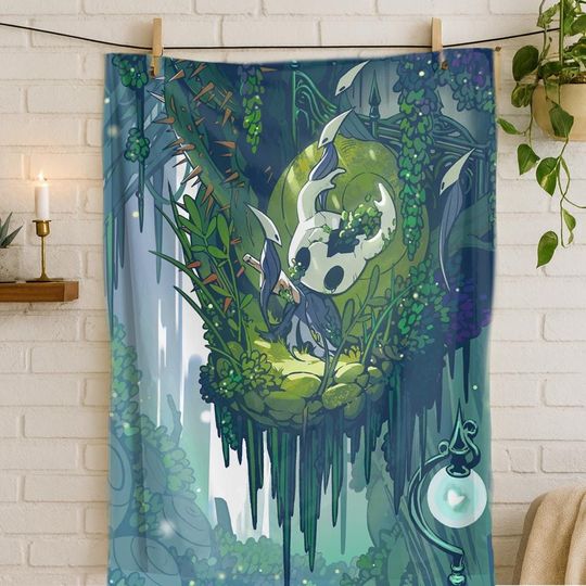 Hollow Knight Fleece Blanket, Soft Flannel Throw, Game Anime Bedding, Cozy Gamer Gift