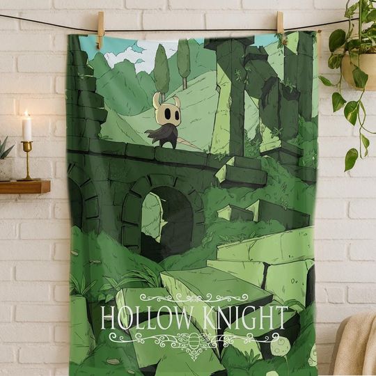 Hollow Knight Fleece Blanket, Soft Flannel Throw, Gaming Anime Bedding, Cozy Bedroom Decor