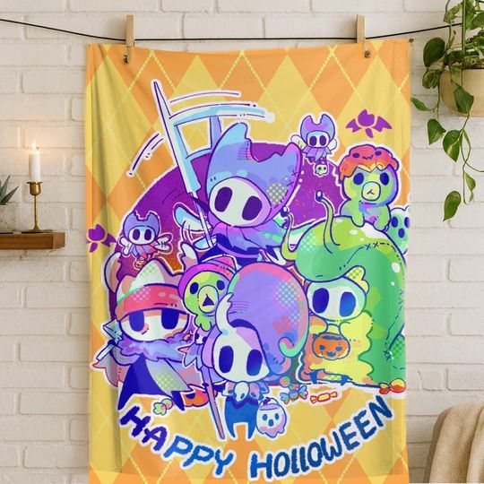Hollow Knight Fleece Blanket, Soft Flannel Throw, Game Anime Bedding for Fans