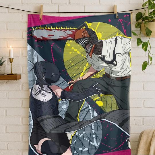 Discover Denji Fleece Blanket, Anime Soft Flannel Throw, Warm Cozy Blanket for Fans, Denji Character Bedding, Otaku Room Decor Gift